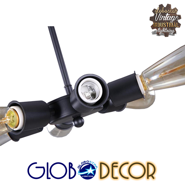 LEDTM® CONFOR 01036 Μοντέρνο Φωτιστικό Οροφής με Ντουί 6 x E27 AC 220-240V IP20 - Μαύρο - Μ24 x Π24 x Υ8cm - Image 3