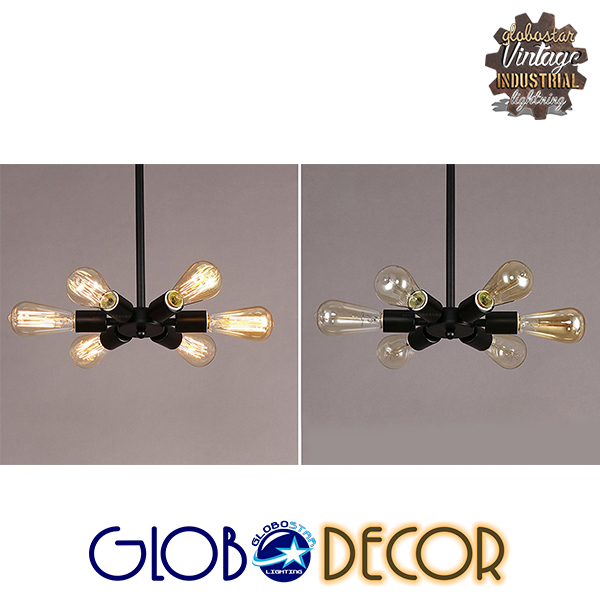 LEDTM® CONFOR 01036 Μοντέρνο Φωτιστικό Οροφής με Ντουί 6 x E27 AC 220-240V IP20 - Μαύρο - Μ24 x Π24 x Υ8cm - Image 4