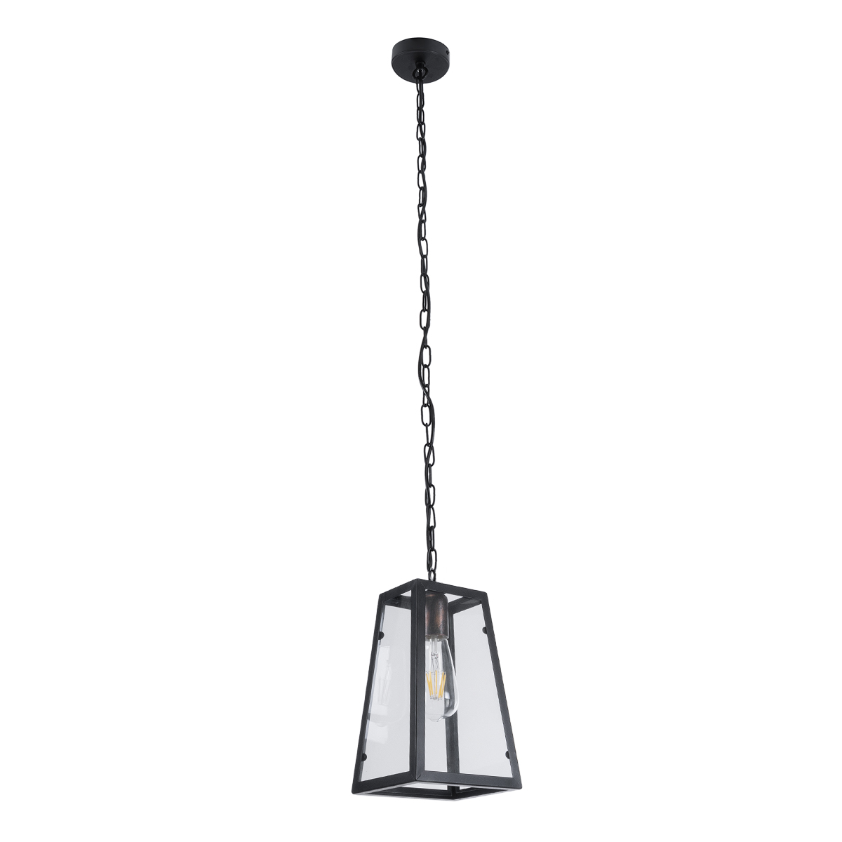LEDTM® LIMA 01040 Vintage Κρεμαστό Φωτιστικό Οροφής με Ντουί 1 x E27 AC 220-240V IP20 - Μαύρο & Διάφανο - Μ17 x Π14 x Υ26cm - Image 4
