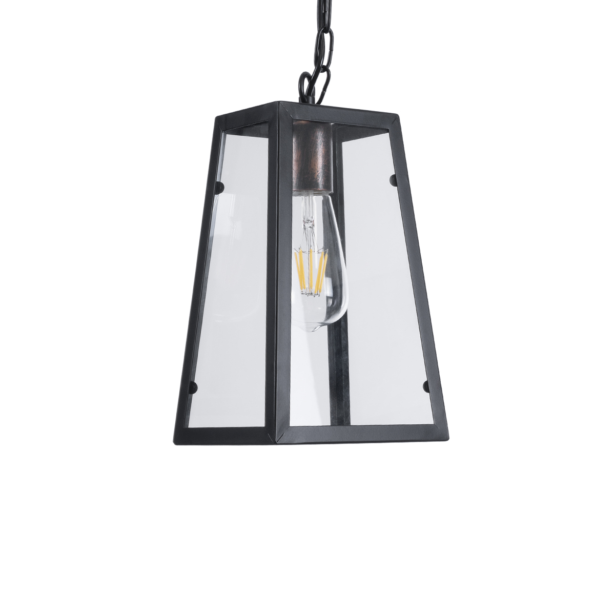 LEDTM® LIMA 01040 Vintage Κρεμαστό Φωτιστικό Οροφής με Ντουί 1 x E27 AC 220-240V IP20 - Μαύρο & Διάφανο - Μ17 x Π14 x Υ26cm - Image 5