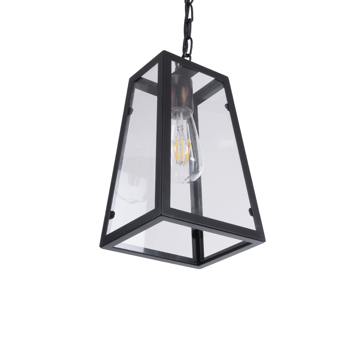 LEDTM® LIMA 01040 Vintage Κρεμαστό Φωτιστικό Οροφής με Ντουί 1 x E27 AC 220-240V IP20 - Μαύρο & Διάφανο - Μ17 x Π14 x Υ26cm - Image 6