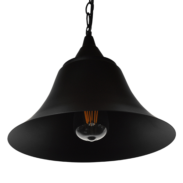 LEDTM® CLOCHER 01041 Vintage Κρεμαστό Φωτιστικό Οροφής με Ντουί 1 x E27 AC 220-240V IP20 - Μαύρο - Μ29 x Π29 x Υ34cm - Image 4