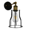 LEDTM® CATEL 01054 Vintage Φωτιστικό Τοίχου - Απλίκα με Ντουί 1 x E27 AC 220-240V IP20 - Μαύρο & Χρυσό - Μ15 x Π26 x Υ31cm - Image 2