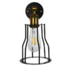 LEDTM® CATEL 01054 Vintage Φωτιστικό Τοίχου - Απλίκα με Ντουί 1 x E27 AC 220-240V IP20 - Μαύρο & Χρυσό - Μ15 x Π26 x Υ31cm - Image 6