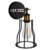 LEDTM® CATEL 01054 Vintage Φωτιστικό Τοίχου - Απλίκα με Ντουί 1 x E27 AC 220-240V IP20 - Μαύρο & Χρυσό - Μ15 x Π26 x Υ31cm - Image 8