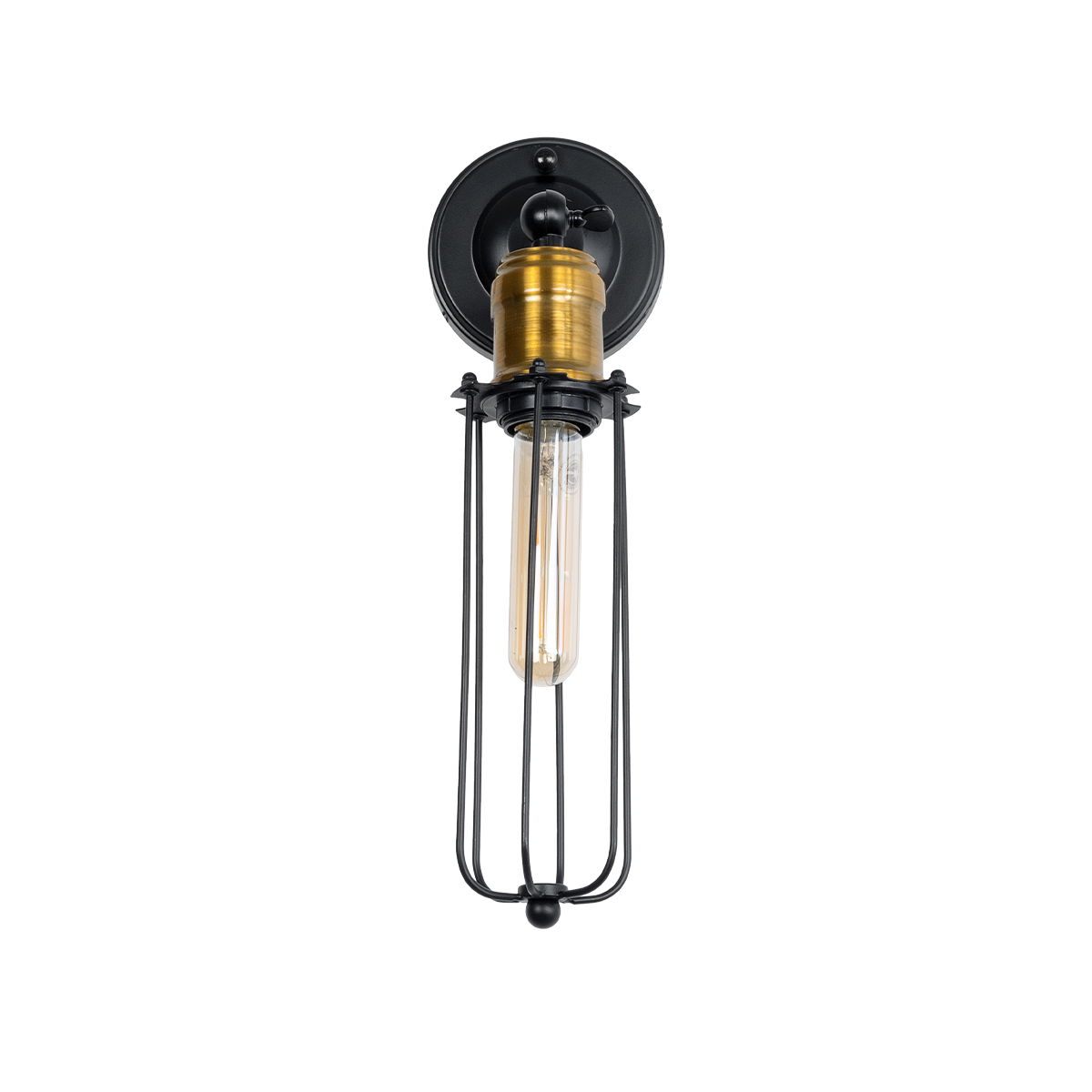 LEDTM® CATEL 01055 Vintage Φωτιστικό Τοίχου - Απλίκα με Ντουί 1 x E27 AC 220-240V IP20 - Μαύρο & Χρυσό - Μ11 x Π10.5 x Υ36cm - Image 4