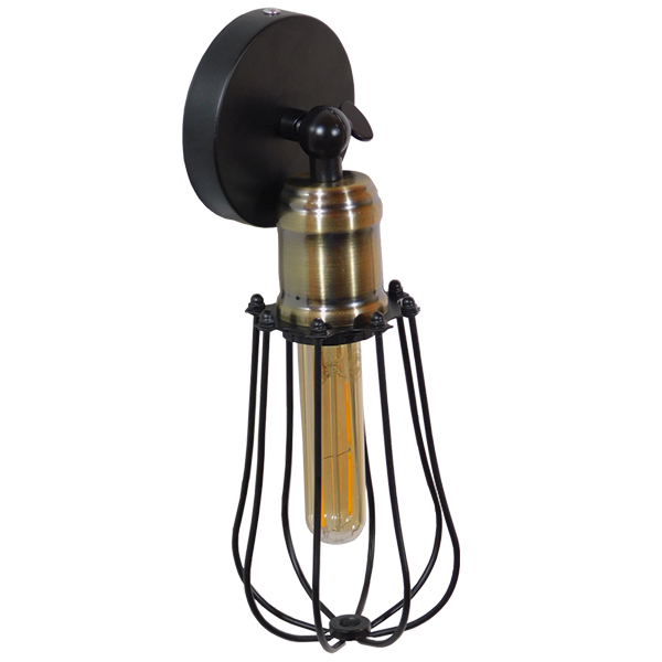 LEDTM® CATEL 01056 Vintage Φωτιστικό Τοίχου - Απλίκα με Ντουί 1 x E27 AC 220-240V IP20 - Μαύρο & Χρυσό - Μ12 x 15 x Υ32cm - Image 5