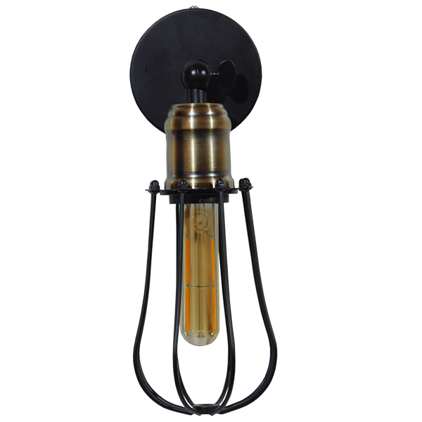 LEDTM® CATEL 01056 Vintage Φωτιστικό Τοίχου - Απλίκα με Ντουί 1 x E27 AC 220-240V IP20 - Μαύρο & Χρυσό - Μ12 x 15 x Υ32cm - Image 3