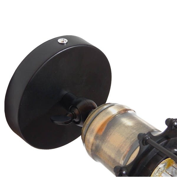 LEDTM® CATEL 01056 Vintage Φωτιστικό Τοίχου - Απλίκα με Ντουί 1 x E27 AC 220-240V IP20 - Μαύρο & Χρυσό - Μ12 x 15 x Υ32cm - Image 9