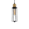 LEDTM® KLECE 01057 Vintage Κρεμαστό Φωτιστικό Οροφής με Ντουί 1 x E27 AC 220-240V IP20 - Μαύρο & Χρυσό - Μ8 x Π8 x Υ28cm - Image 2