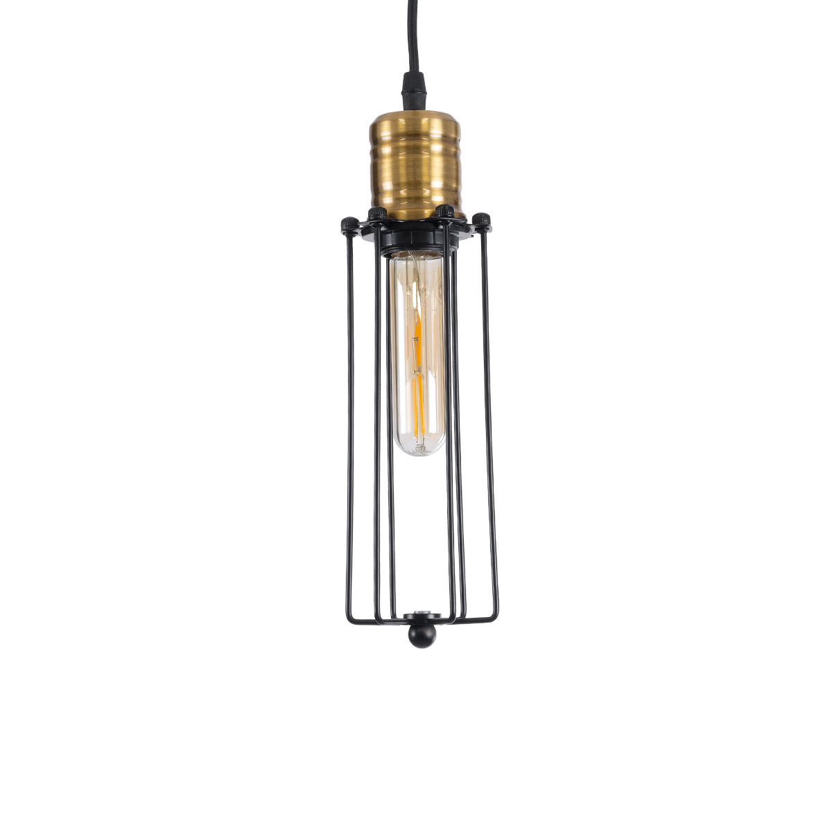LEDTM® KLECE 01057 Vintage Κρεμαστό Φωτιστικό Οροφής με Ντουί 1 x E27 AC 220-240V IP20 - Μαύρο & Χρυσό - Μ8 x Π8 x Υ28cm - Image 5