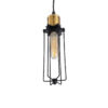 LEDTM® KLECE 01057 Vintage Κρεμαστό Φωτιστικό Οροφής με Ντουί 1 x E27 AC 220-240V IP20 - Μαύρο & Χρυσό - Μ8 x Π8 x Υ28cm - Image 6