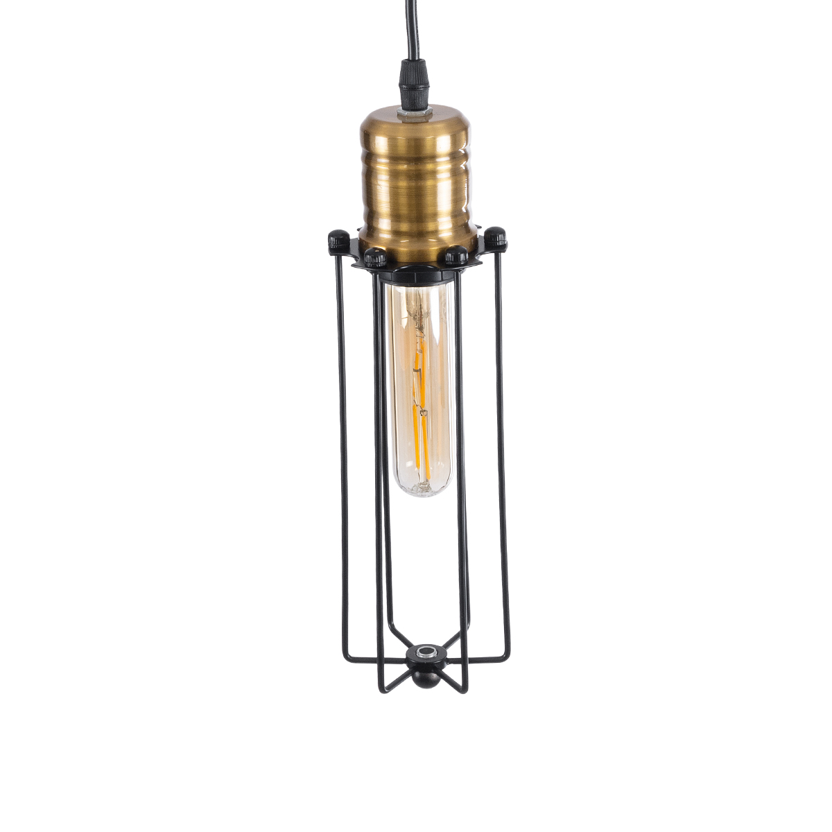 LEDTM® KLECE 01057 Vintage Κρεμαστό Φωτιστικό Οροφής με Ντουί 1 x E27 AC 220-240V IP20 - Μαύρο & Χρυσό - Μ8 x Π8 x Υ28cm - Image 7