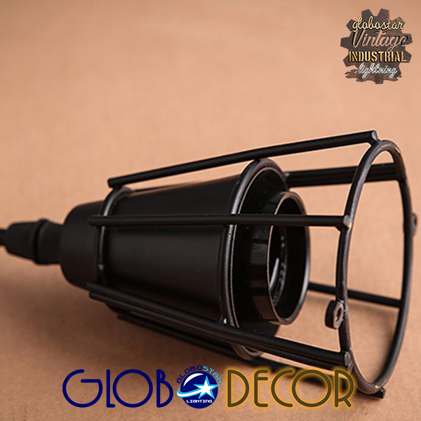 LEDTM® DROPS 01059 Vintage Κρεμαστό Φωτιστικό Οροφής με Ντουί 6 x E27 AC 220-240V IP20 - Μαύρο - 120cm - Image 5