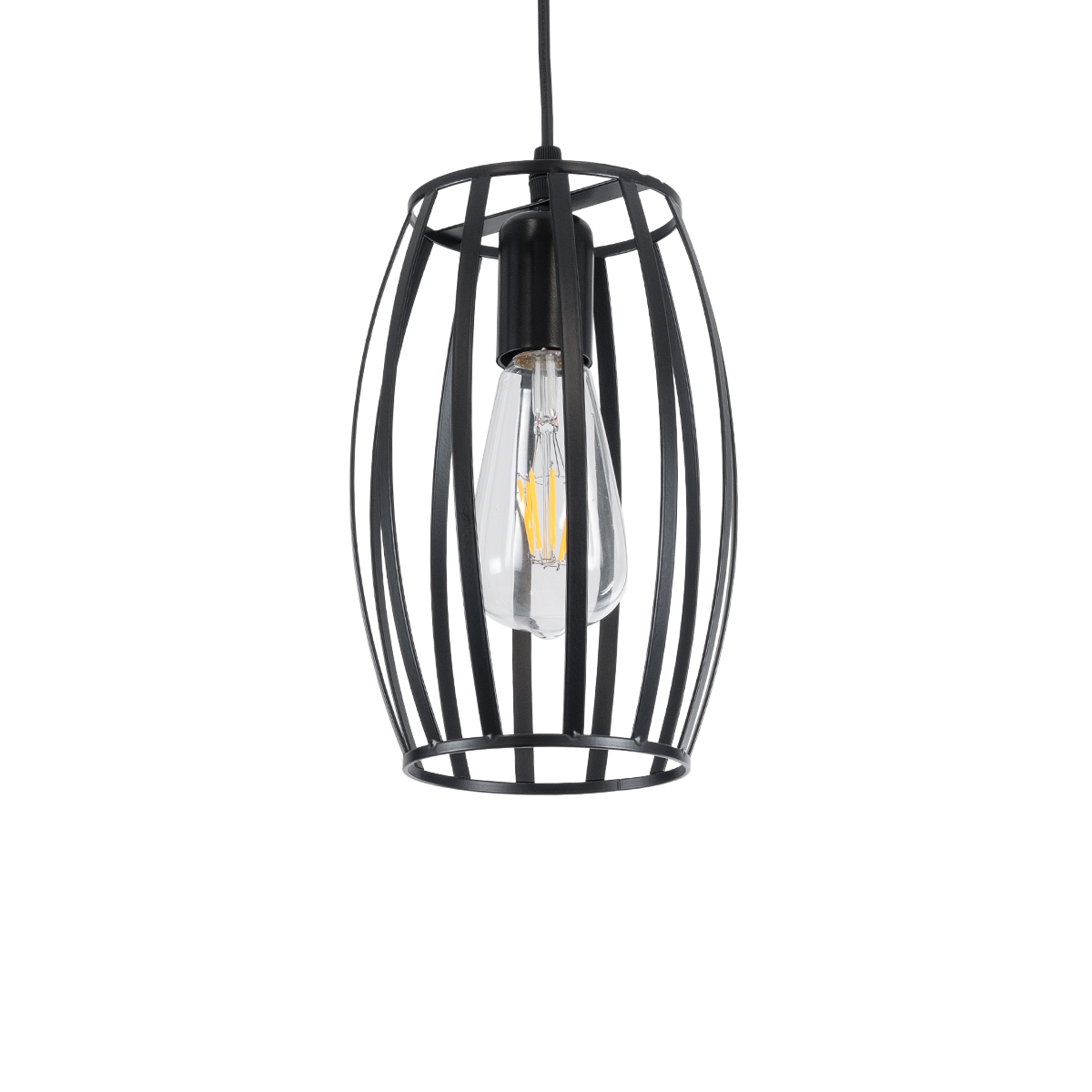 LEDTM® ZEBRA 01062 Μοντέρνο Κρεμαστό Φωτιστικό Οροφής με Ντουί 1 x E27 AC 220-240V IP20 - Μαύρο - Μ15 x Π15 x Υ24cm - Image 2