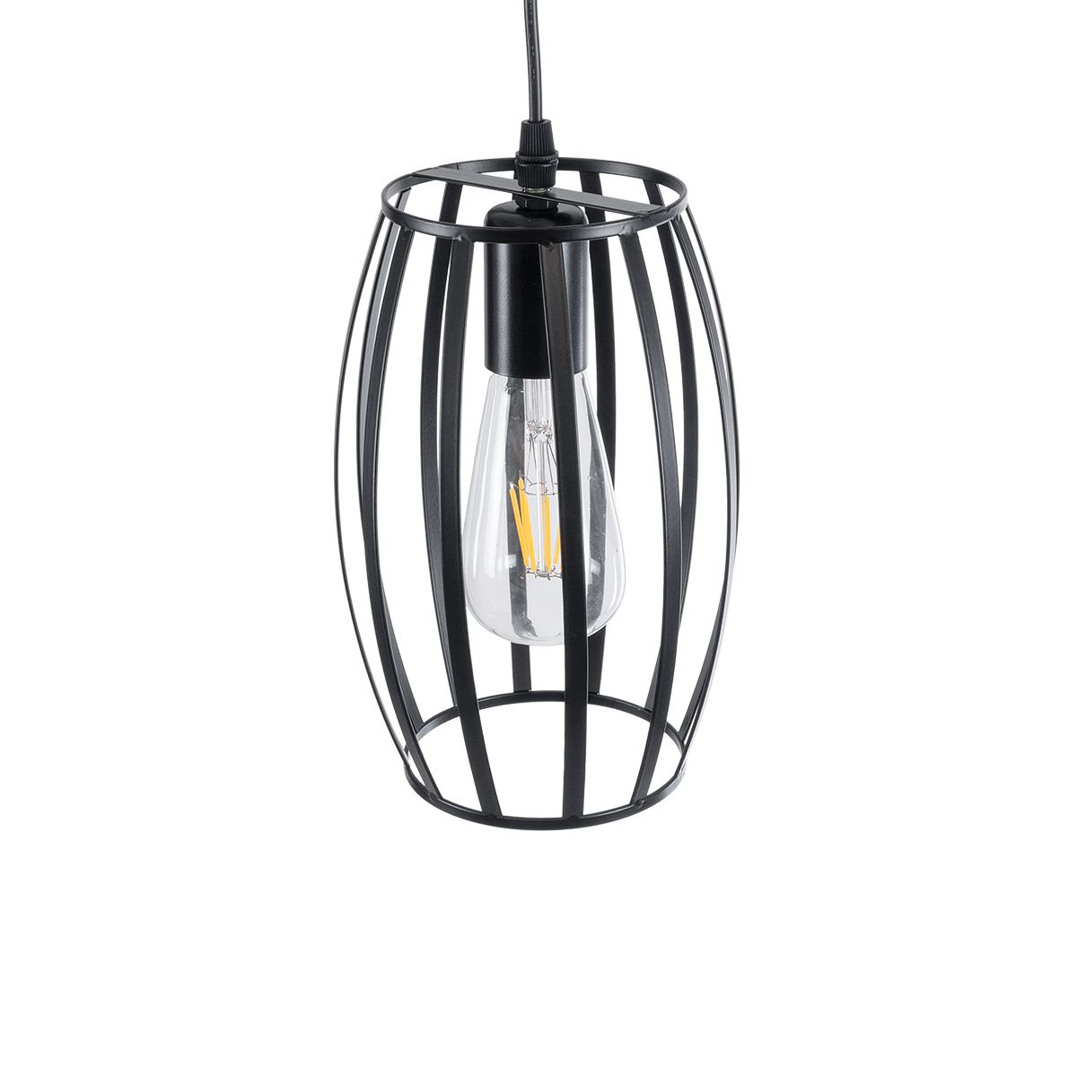LEDTM® ZEBRA 01062 Μοντέρνο Κρεμαστό Φωτιστικό Οροφής με Ντουί 1 x E27 AC 220-240V IP20 - Μαύρο - Μ15 x Π15 x Υ24cm - Image 7