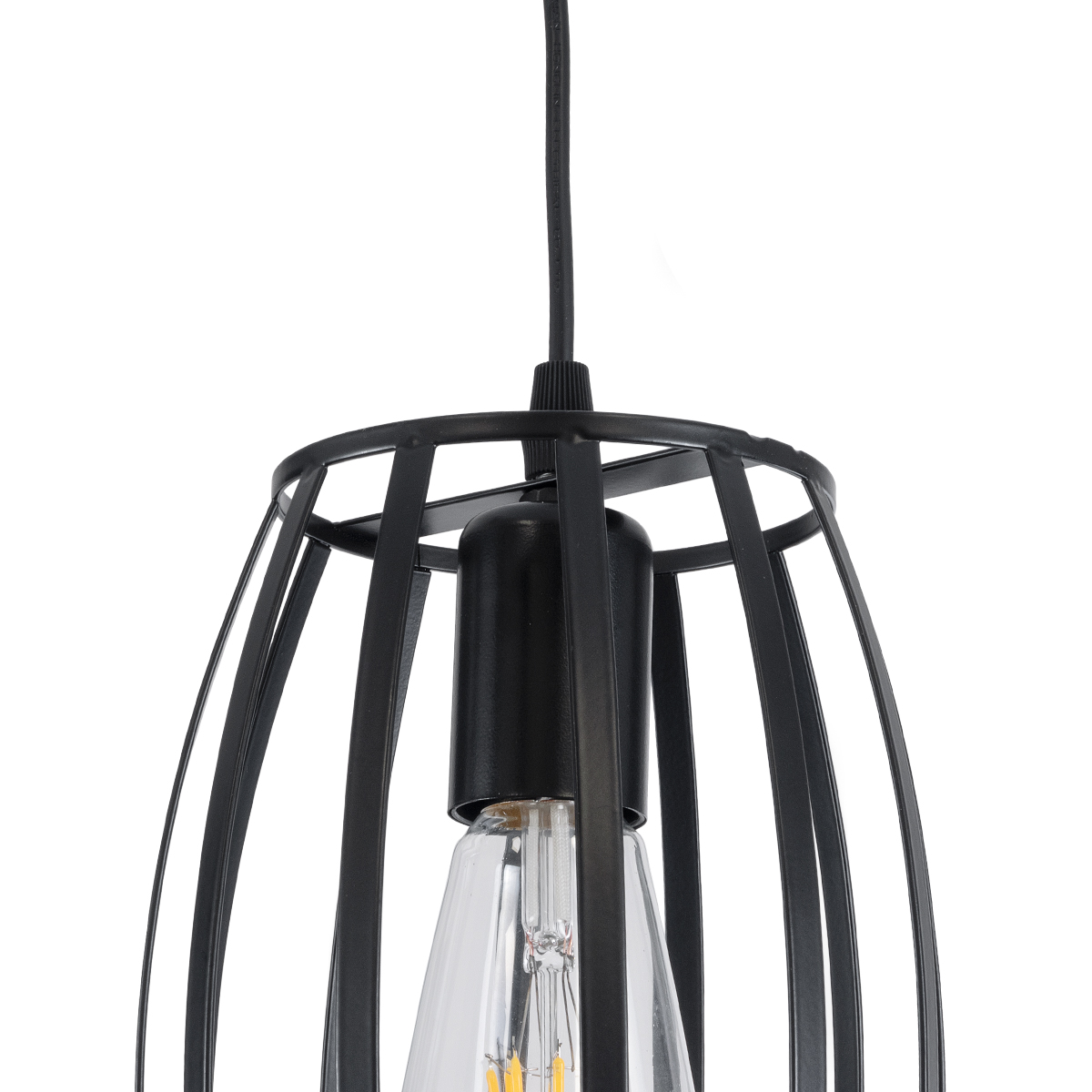 LEDTM® ZEBRA 01062 Μοντέρνο Κρεμαστό Φωτιστικό Οροφής με Ντουί 1 x E27 AC 220-240V IP20 - Μαύρο - Μ15 x Π15 x Υ24cm - Image 8