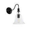 LEDTM® LILLY 01064 Vintage Φωτιστικό Τοίχου - Απλίκα με Ντουί 1 x E27 AC 220-240V IP20 - Μαύρο & Διάφανο - Μ38 x Π20 x Υ37cm - Image 2