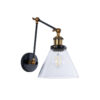 LEDTM® BINGLEY 01068 Vintage Φωτιστικό Τοίχου - Απλίκα με Ντουί 1 x E27 AC 220-240V IP20 - Διάφανο & Χρυσό - Μ18 x Π40 x Υ43cm - Image 2