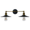 LEDTM® MINIMALL 01069 Vintage Φωτιστικό Τοίχου - Απλίκα με Ντουί 2 x E27 AC 220-240V IP20 - Μαύρο & Χρυσό - Μ30 x Π60 x Υ18cm - Image 2