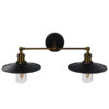 LEDTM® MINIMALL 01069 Vintage Φωτιστικό Τοίχου - Απλίκα με Ντουί 2 x E27 AC 220-240V IP20 - Μαύρο & Χρυσό - Μ30 x Π60 x Υ18cm - Image 3