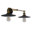 LEDTM® MINIMALL 01069 Vintage Φωτιστικό Τοίχου - Απλίκα με Ντουί 2 x E27 AC 220-240V IP20 - Μαύρο & Χρυσό - Μ30 x Π60 x Υ18cm - Image 4