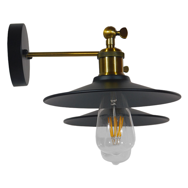 LEDTM® MINIMALL 01069 Vintage Φωτιστικό Τοίχου - Απλίκα με Ντουί 2 x E27 AC 220-240V IP20 - Μαύρο & Χρυσό - Μ30 x Π60 x Υ18cm - Image 5