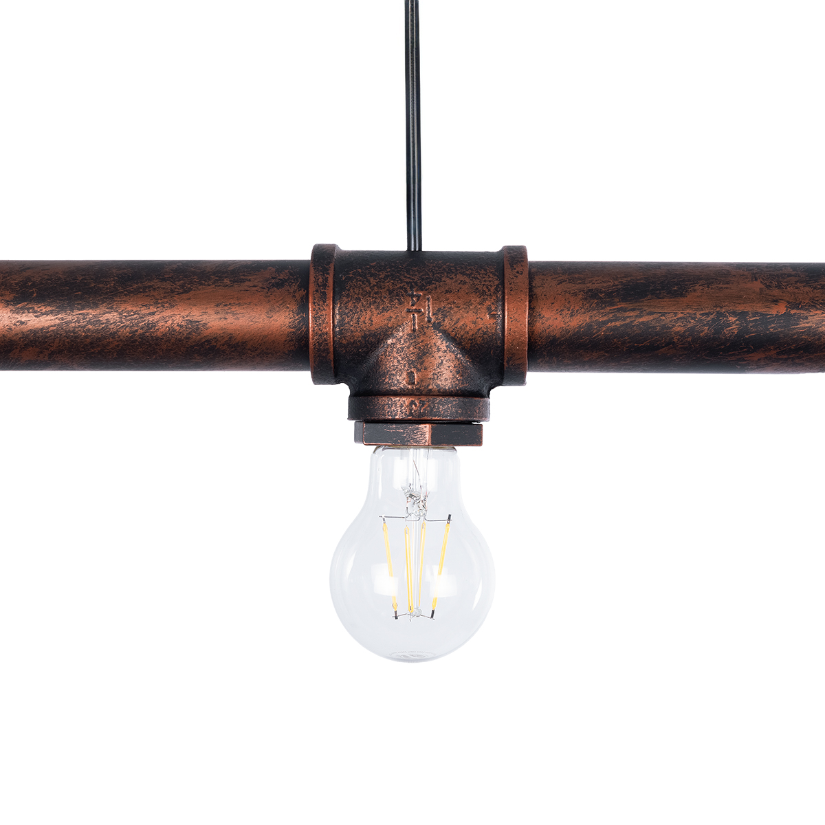 LEDTM® CANAL 01070 Vintage Κρεμαστό Φωτιστικό Οροφής με Ντουί 5 x E27 AC 220-240V IP20 - Χάλκινο Εφέ Σκουριάς - Μ88 x Π5 x Υ7cm - Image 10