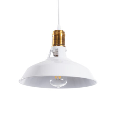 Alternative view of LEDTM® ANER 01072 Vintage Κρεμαστό Φωτιστικό Οροφής με Ντουί 1 x E27 AC 220-240V IP20 - Λευκό & Χρυσό - Μ27.5 x Π27.5 x Υ19cm
