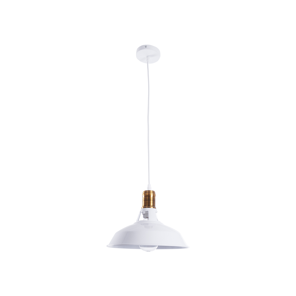 LEDTM® ANER 01072 Vintage Κρεμαστό Φωτιστικό Οροφής με Ντουί 1 x E27 AC 220-240V IP20 - Λευκό & Χρυσό - Μ27.5 x Π27.5 x Υ19cm - Image 4