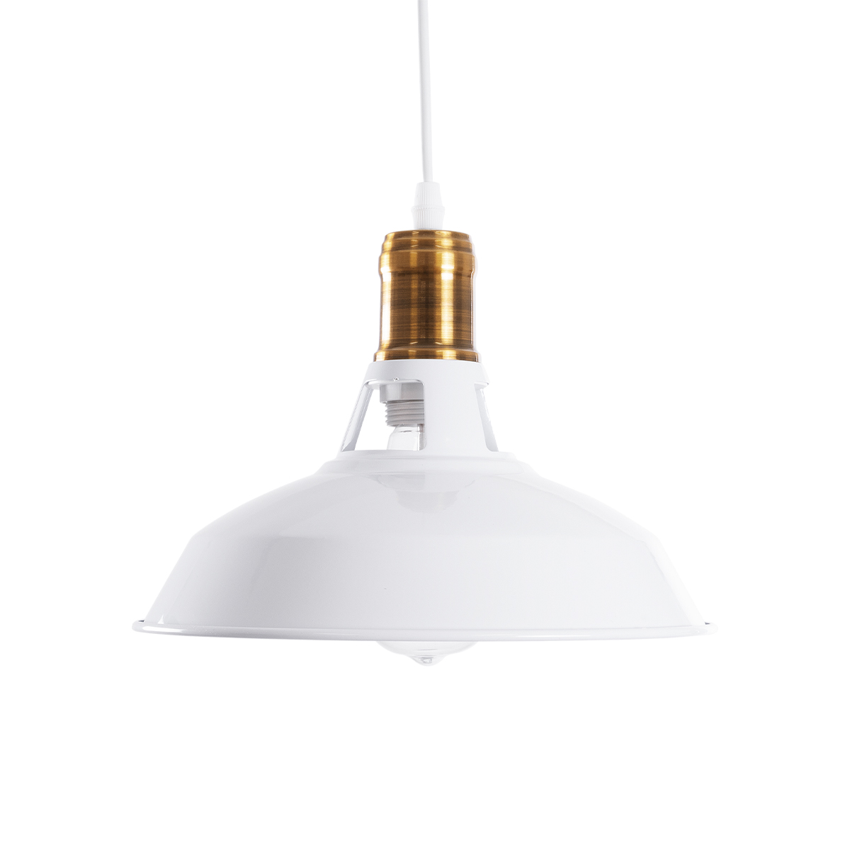 LEDTM® ANER 01072 Vintage Κρεμαστό Φωτιστικό Οροφής με Ντουί 1 x E27 AC 220-240V IP20 - Λευκό & Χρυσό - Μ27.5 x Π27.5 x Υ19cm - Image 5