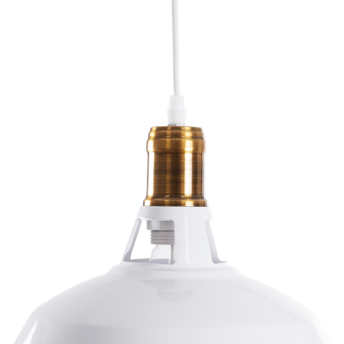 LEDTM® ANER 01072 Vintage Κρεμαστό Φωτιστικό Οροφής με Ντουί 1 x E27 AC 220-240V IP20 - Λευκό & Χρυσό - Μ27.5 x Π27.5 x Υ19cm - Image 8