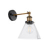 LEDTM® BINGLEY 01074 Vintage Φωτιστικό Τοίχου - Απλίκα με Ντουί 1 x E27 AC 220-240V IP20 - Διάφανο & Χρυσό - Μ18 x Π28 x Υ25cm - Image 2