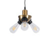 LEDTM® COPPER 01076 Vintage Κρεμαστό Φωτιστικό Οροφής με Ντουί 3 x E27 AC 220-240V IP20 - Χρυσό & Μαύρο - Μ14 x Π14 x Υ13cm - Image 2