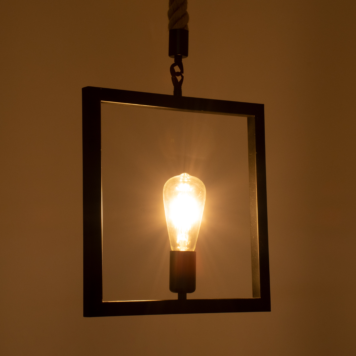 LEDTM® FRAISE 01077 Vintage Κρεμαστό Φωτιστικό Οροφής με Ντουί 1 x E27 AC 220-240V IP20 - Μαύρο & Μπεζ - Μ32 x Π4 x Υ32cm - Image 3