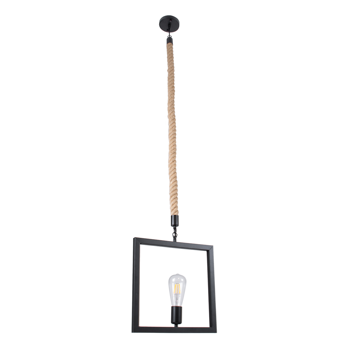 LEDTM® FRAISE 01077 Vintage Κρεμαστό Φωτιστικό Οροφής με Ντουί 1 x E27 AC 220-240V IP20 - Μαύρο & Μπεζ - Μ32 x Π4 x Υ32cm - Image 4