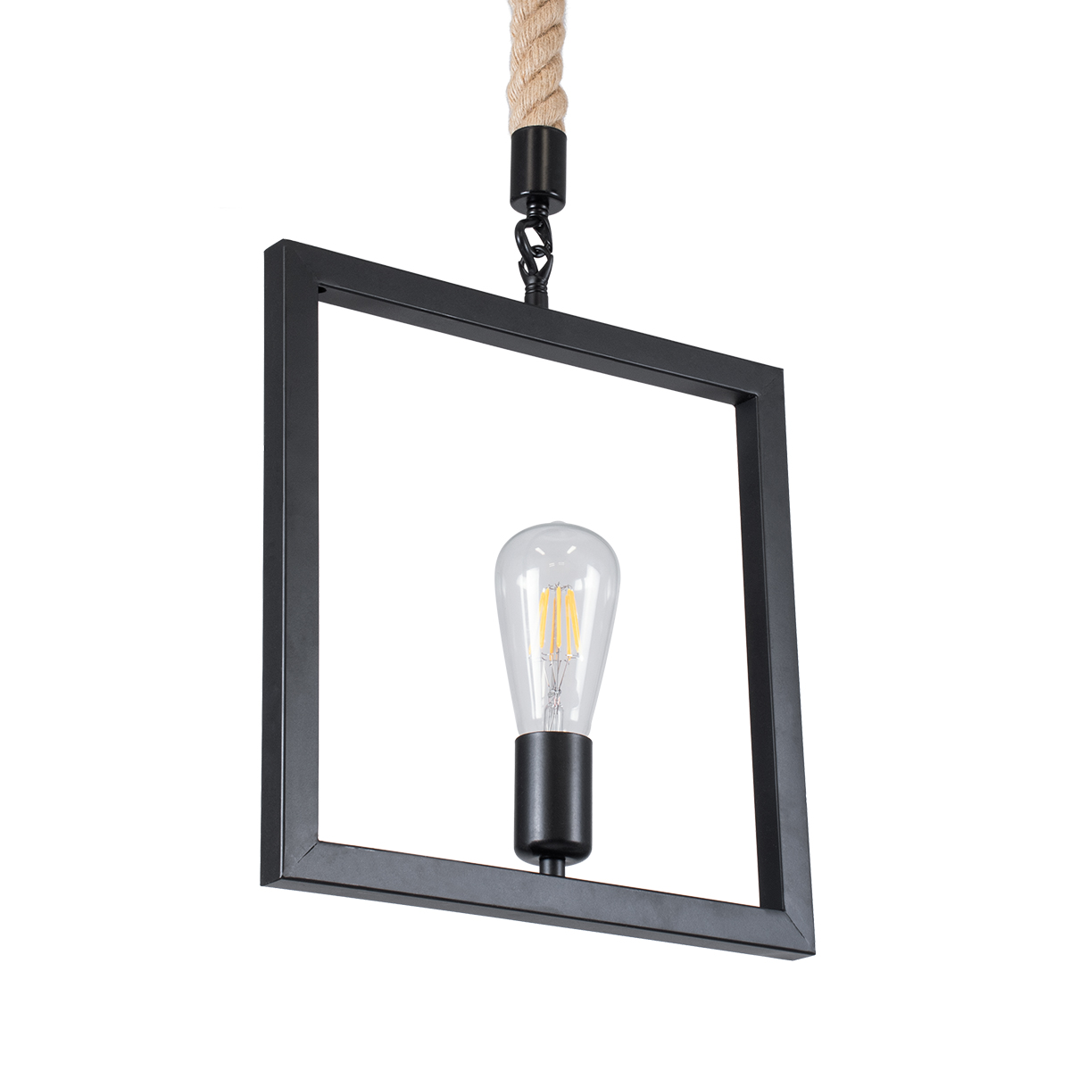 LEDTM® FRAISE 01077 Vintage Κρεμαστό Φωτιστικό Οροφής με Ντουί 1 x E27 AC 220-240V IP20 - Μαύρο & Μπεζ - Μ32 x Π4 x Υ32cm - Image 6