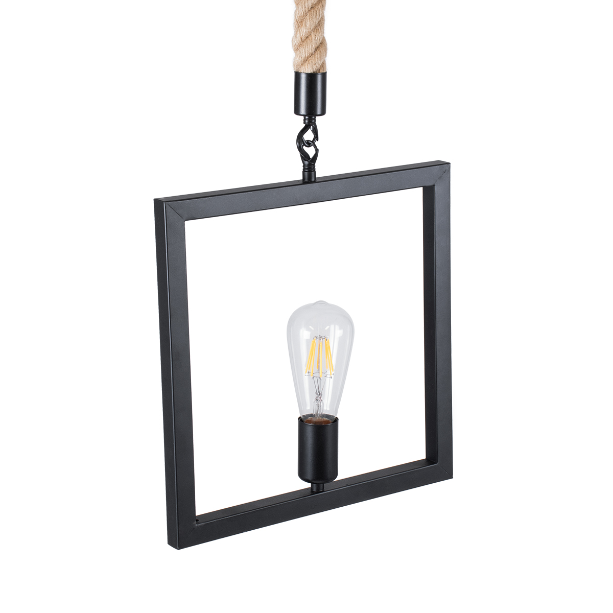LEDTM® FRAISE 01077 Vintage Κρεμαστό Φωτιστικό Οροφής με Ντουί 1 x E27 AC 220-240V IP20 - Μαύρο & Μπεζ - Μ32 x Π4 x Υ32cm - Image 7