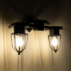 LEDTM® TORO 01079 Vintage Φωτιστικό Τοίχου - Απλίκα με Ντουί 2 x E27 AC 220-240V IP20 - Μαύρο - Μ44 x Π33 x Υ21cm - Image 3