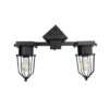 LEDTM® TORO 01079 Vintage Φωτιστικό Τοίχου - Απλίκα με Ντουί 2 x E27 AC 220-240V IP20 - Μαύρο - Μ44 x Π33 x Υ21cm - Image 4