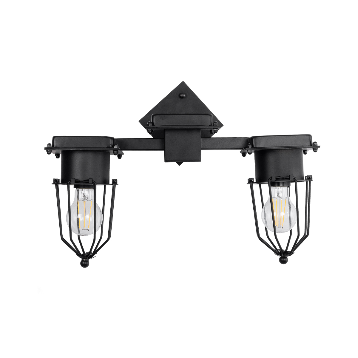 LEDTM® TORO 01079 Vintage Φωτιστικό Τοίχου - Απλίκα με Ντουί 2 x E27 AC 220-240V IP20 - Μαύρο - Μ44 x Π33 x Υ21cm - Image 4