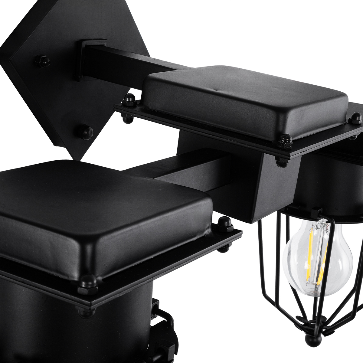 LEDTM® TORO 01079 Vintage Φωτιστικό Τοίχου - Απλίκα με Ντουί 2 x E27 AC 220-240V IP20 - Μαύρο - Μ44 x Π33 x Υ21cm - Image 7