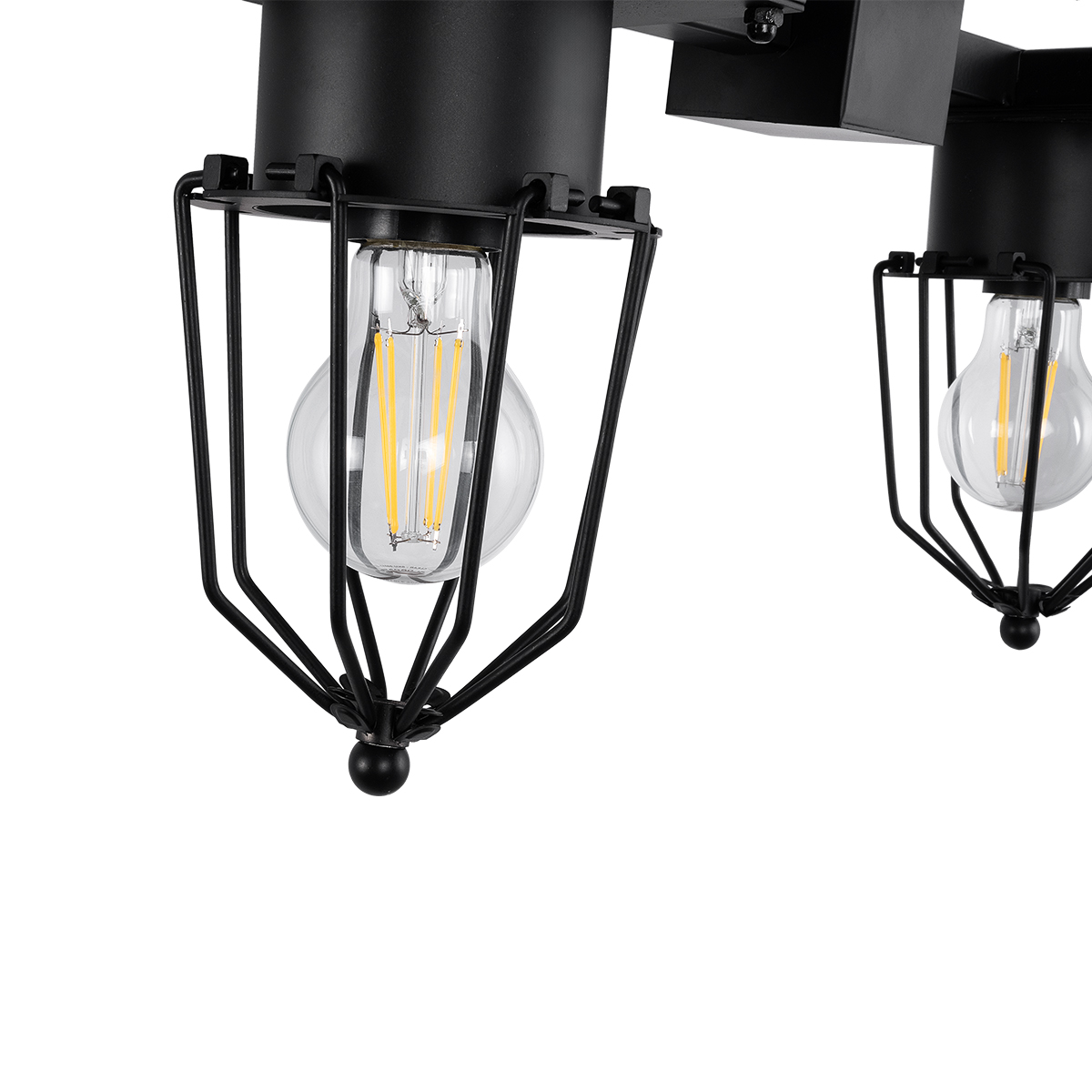 LEDTM® TORO 01079 Vintage Φωτιστικό Τοίχου - Απλίκα με Ντουί 2 x E27 AC 220-240V IP20 - Μαύρο - Μ44 x Π33 x Υ21cm - Image 9