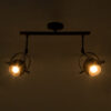 LEDTM® CANNES 01081 Μοντέρνο Φωτιστικό Οροφής με Ντουί 2 x E27 AC 220-240V IP20 - Μαύρο - Μ61 x Π12 x Υ48cm - Image 3