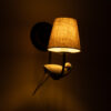 LEDTM® DOVE 01084 Vintage Φωτιστικό Τοίχου - Απλίκα με Ντουί 1 x E14 AC 220-240V IP20 - Μαύρο & Μπεζ - Μ30 x Π15 x Υ36cm - Image 3