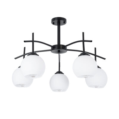 Alternative view of LEDTM® LUNA 01088 Μοντέρνο Φωτιστικό Οροφής με Ντουί 5 x E27 AC 220-240V IP20 - Λευκό & Μαύρο - Μ60 x Π60 x Υ43cm