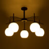 LEDTM® LUNA 01088 Μοντέρνο Φωτιστικό Οροφής με Ντουί 5 x E27 AC 220-240V IP20 - Λευκό & Μαύρο - Μ60 x Π60 x Υ43cm - Image 3