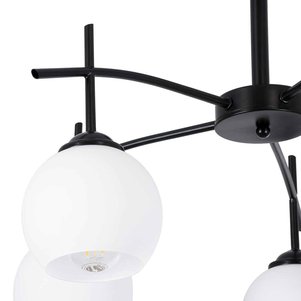 LEDTM® LUNA 01088 Μοντέρνο Φωτιστικό Οροφής με Ντουί 5 x E27 AC 220-240V IP20 - Λευκό & Μαύρο - Μ60 x Π60 x Υ43cm - Image 6
