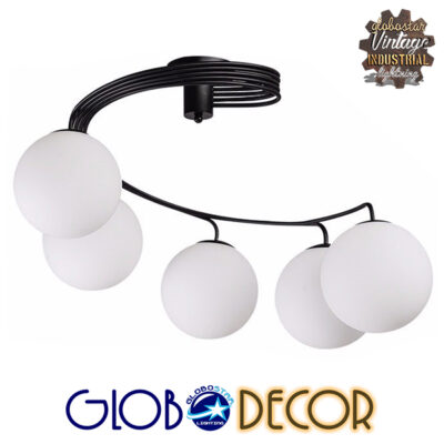 Alternative view of LEDTM® SELINA 01090 Μοντέρνο Φωτιστικό Οροφής με Ντουί 5 x E27 AC 220-240V IP20 - Μαύρο & Λευκό - Μ63 x Π63 x Υ47cm