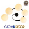 LEDTM® SELINA 01090 Μοντέρνο Φωτιστικό Οροφής με Ντουί 5 x E27 AC 220-240V IP20 - Μαύρο & Λευκό - Μ63 x Π63 x Υ47cm - Image 6